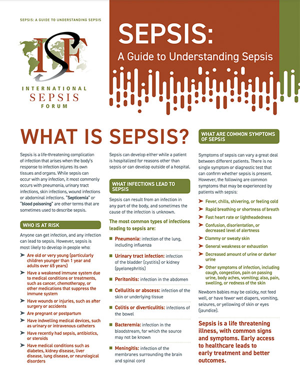 what is sepsis brochure cover